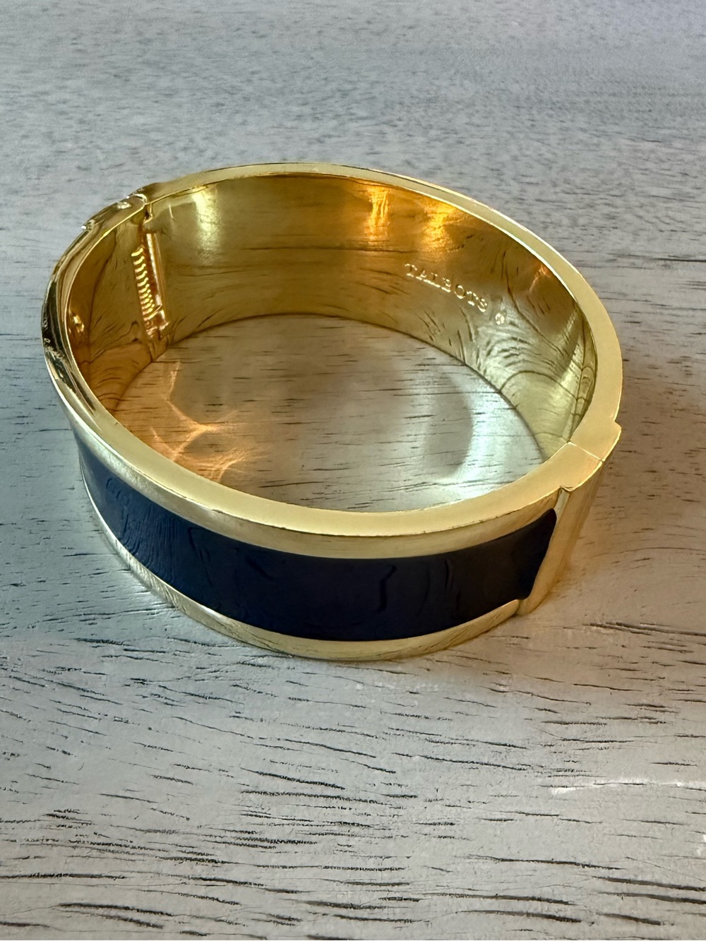 Talbots Wide Enamel Hinge Bracelet - Navy
